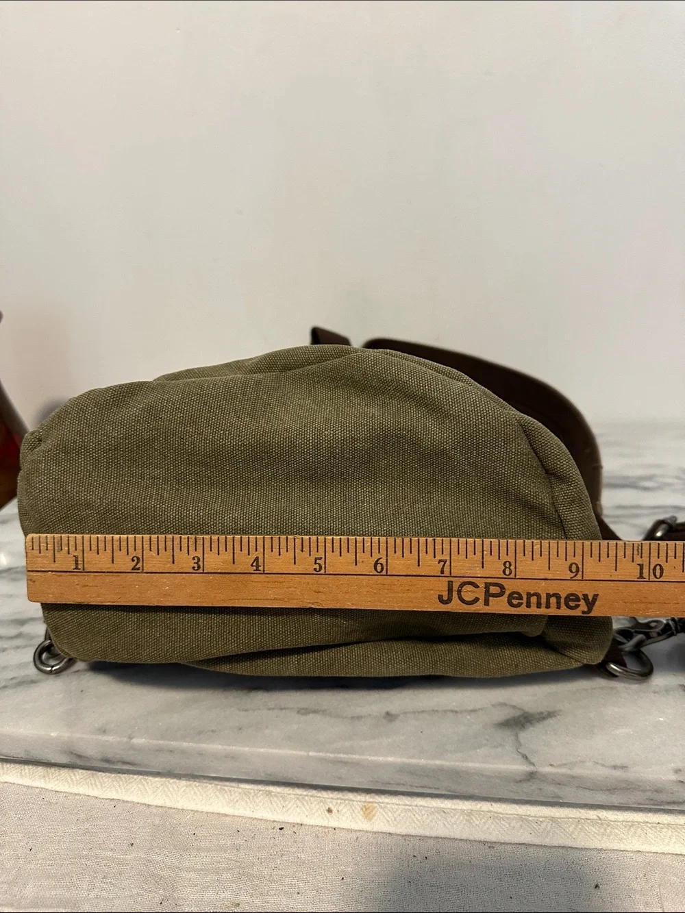 CB2 created to be noticed Canvas Sling Bag for Men - Olive Green new with logo